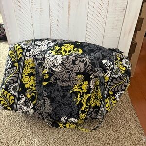 Vera Bradley Black and Yellow Floral weekender bag